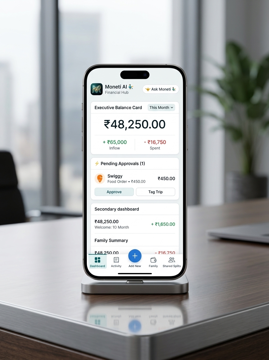 Moneti AI Mobile App on Flagship Smartphone